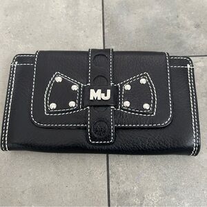 Marc Jacobs black bow leather wallet with studs